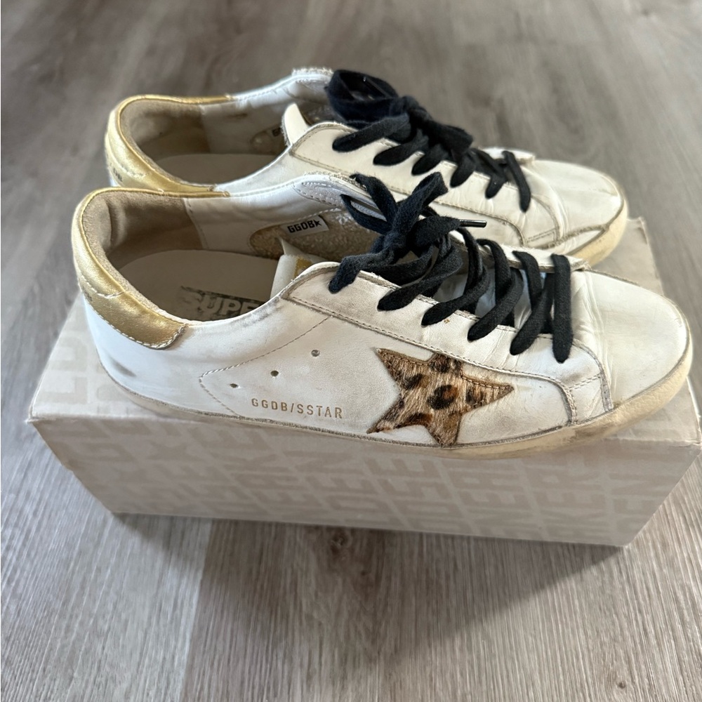 Golden goose white & gold sneakers